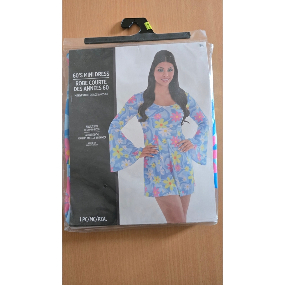 60's Mini GoGo FlowerPower 1960's 1970's Halloween Costume dress - Picture 2 of 5